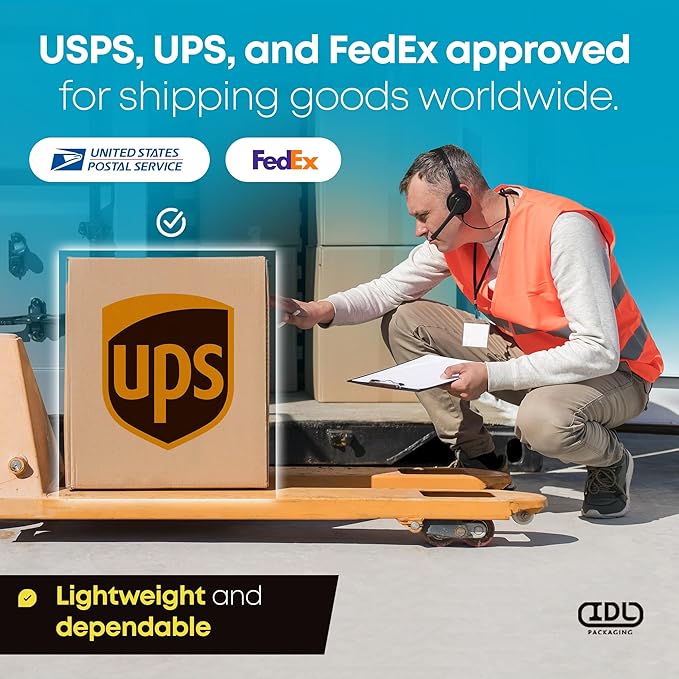 Large Shipping & Moving Boxes 20 x 12 x 8 inches (5-Pack) - Extra Strength 200 lb vs Regular - Corrugated Cardboard Boxes for USPS/UPS/FEDEX - Strong Large Box by IDL Packaging