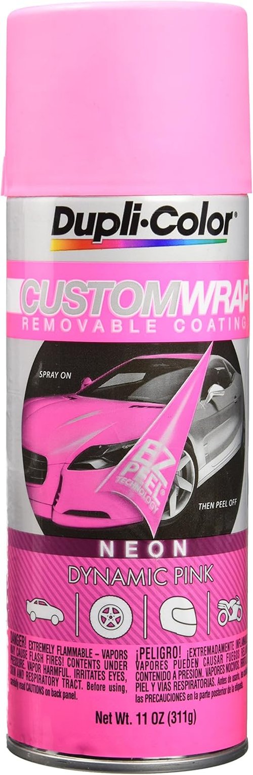 Dupli-Color Custom Wrap Neon Removable Automotive Paint - Dynamic Pink | 11 oz. Aerosol Can