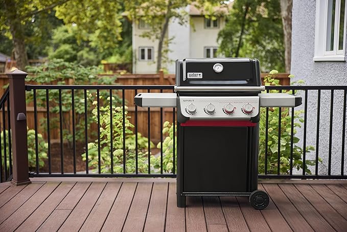 Weber Spirit E-425 Liquid Propane Gas Grill for Outdoor Cooking and BBQ, 4 Boost Burners, Black