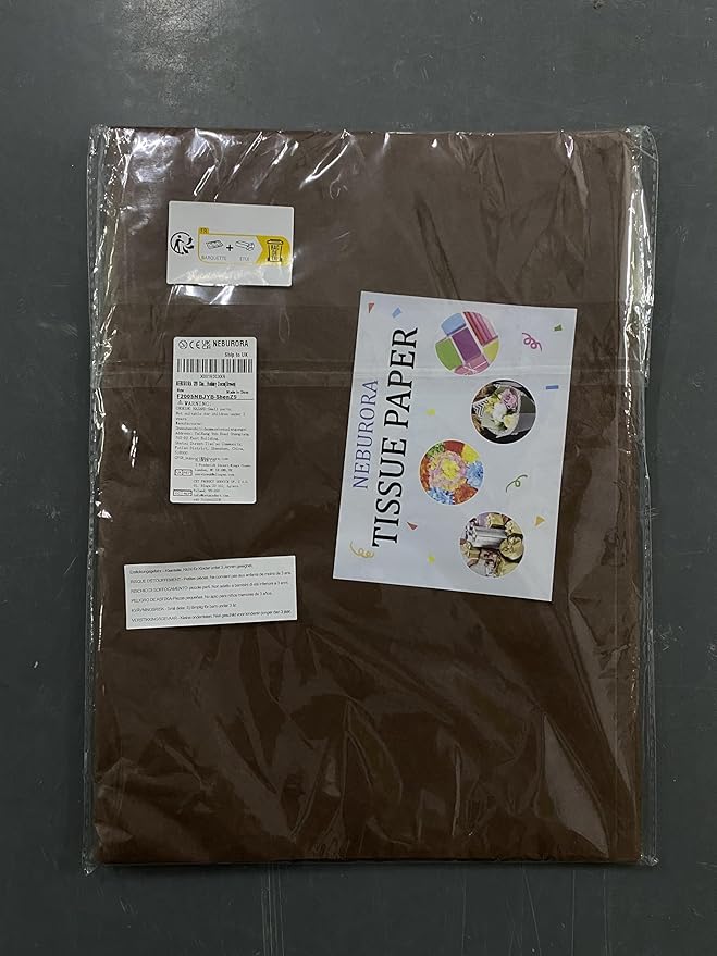 NEBURORA 120 Sheets Dark Brown Wrapping Tissue Paper, 14 x 20 Inches - Bulk Brown Wrap Paper for Gift Bags, Packaging, Floral Filler, Crafts, Birthday, Christmas, Holiday Decor
