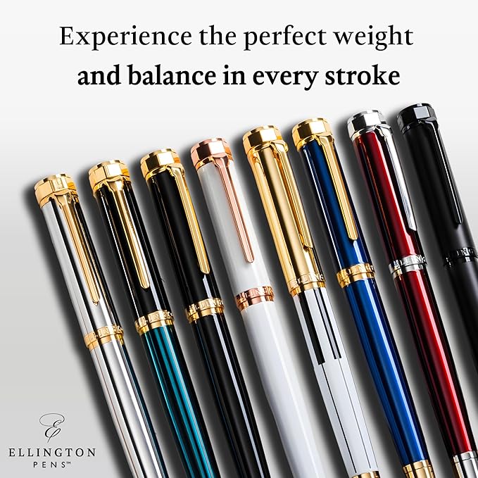 Ellington Pens Luxury Fountain Pen Set - Extra Fine Nib - Includes 3 Ink Cartridges, Refillable Ink Converter, Gift Box - Fountain Pens For Writing, Calligraphy, Journaling, Sketching (Purple Haze)