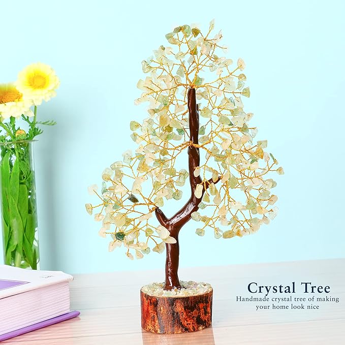 YATHABI Green Jade - Spiritual Tree - Jade Crystal - Crystal Tree of Life - Jade Tree Decor - Feng Shui Tree - Crystal Money Tree - Positive Energy - Bonsai Tree - Chakra Tree