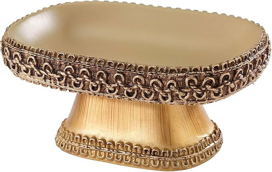 Avanti Linens Braided Medallion Gold and Rattan Resin Soap Dish