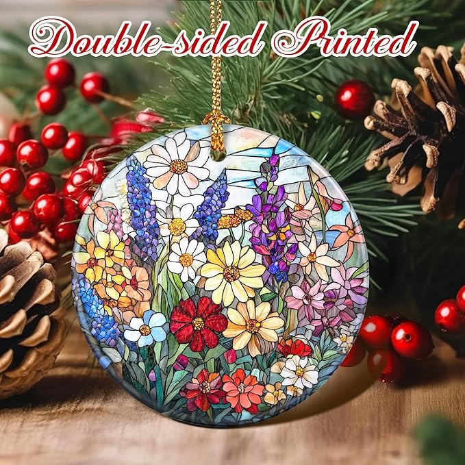 Christmas Ornaments, Flower Ornament, Christmas Tree Ornaments, Xmas Decorations, Holiday Decorations, Gifts for Flower Lovers, Holiday Party Gifts, and Xmas Gift Ideas