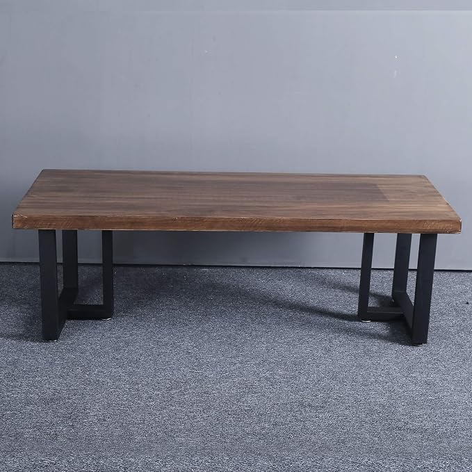 MBQQ Rustic Decor T-Shape Table Legs, Heavy Duty Metal, 15.7'H x 17.7'W, Dining & Desk, Industrial Modern, DIY Iron Bench Legs