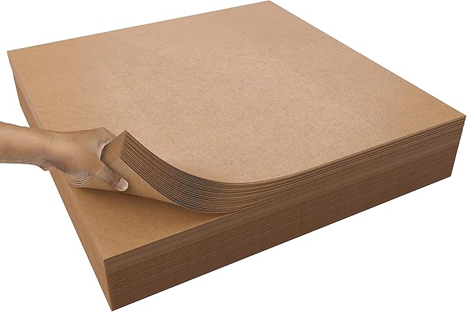 Crown Display Kraft Paper Sheets - 15 x 15 Inch - 240 Sheets of Brown Wrapping Paper – Heavy Duty Craft Paper for Shipping - Light Brown Construction Paper - 80 GSM - 375 Square feet