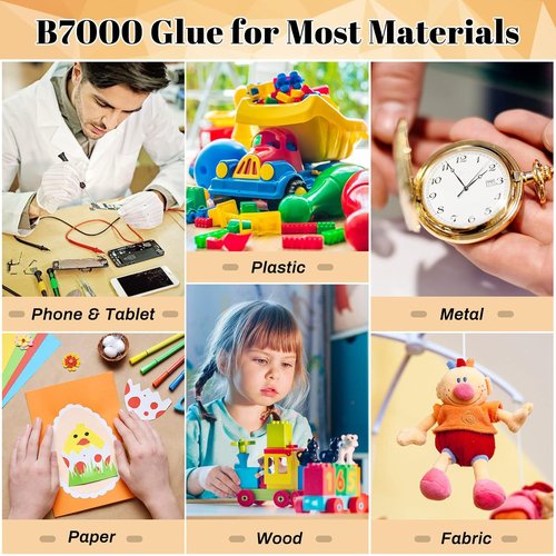 B7000 Glue - Clear Super Adhesive with Rhinestone Applicator Kit | Precision Tip for Jewelry & Crafts (4 PCS, 15 ML)