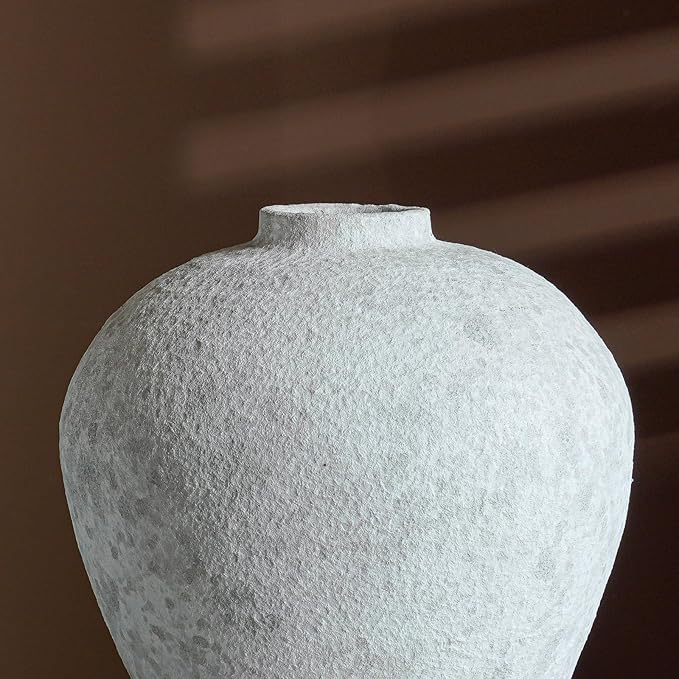 Rustic Terracotta Handle Flower Vase, Height 23cm/9.05in Vintage Clay Vases Farmhouse Decor, for Living Room Entryway Table Centerpiece Decor