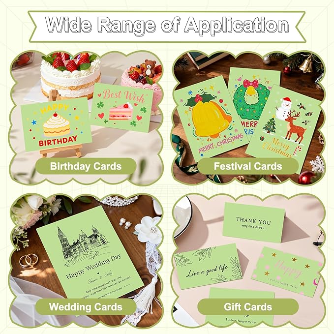 40 Sheets Cardstock 8.5x11, 65lb Light Green Card Stock, Construction Paper, 180gsm Thick Printer Paper for Printing, Painting, Card Making, Kids School Supplies,Party Decorations