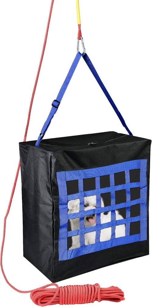 ISOP Fire Evacuation Device for Pets - Compact Emergency Survival Kit for Animals | 50 ft Rope Included, Medium Size (19"x18"x10")