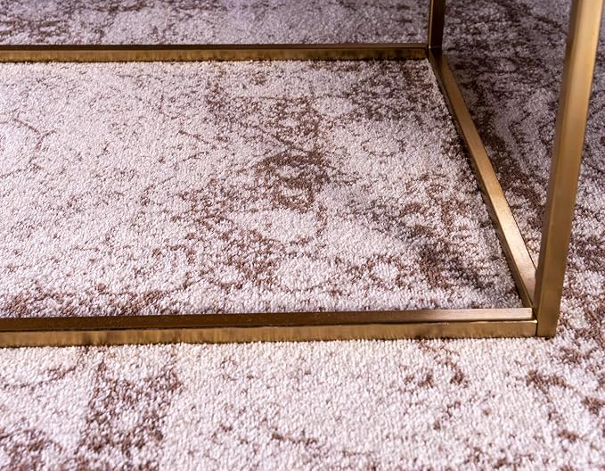 Unique Loom Bromley Collection Area Rug - Wells (3' 3" x 5' 3" Rectangle, Light Brown/ Ivory)