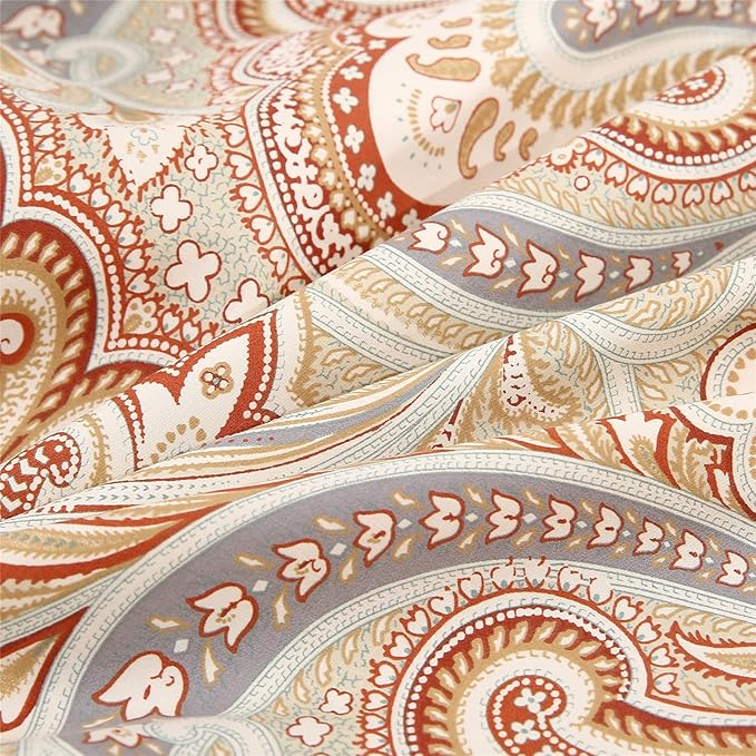 RYNGHIPY Luxury Floral Print Sheets Sets Silky Long Staple Egyptian Cotton Flowers Khaki Bedding Sheet Collections (Khaki,Full Size)