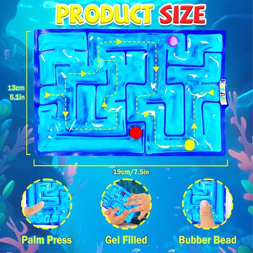 Sensory Maze Fidget Toy - Gel-Filled Squishy Stress Relief for Kids & Adults | Blue Color