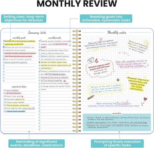 Monthly Planner 2026-2027 | 24-Month Calendar for School, Office & Home - Lavender, 7” x 10”