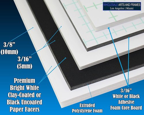 Black Foam Board | 11x17 Inches | 250 Pack | 3/16 Inch Thick Quality Foam Core for Posters