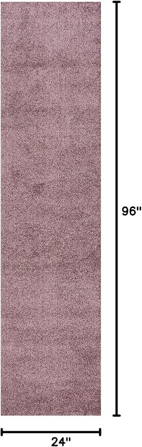 JONATHAN Y Haze Solid Low-Pile Light Purple Runner Rug 2x8, Coastal,Bohemian,Minimalist,Classic, Easy-Cleaning for Living Room,Bedroom,Kitchen,Pet Friendly,Non-Shedding (SEU100R-28)