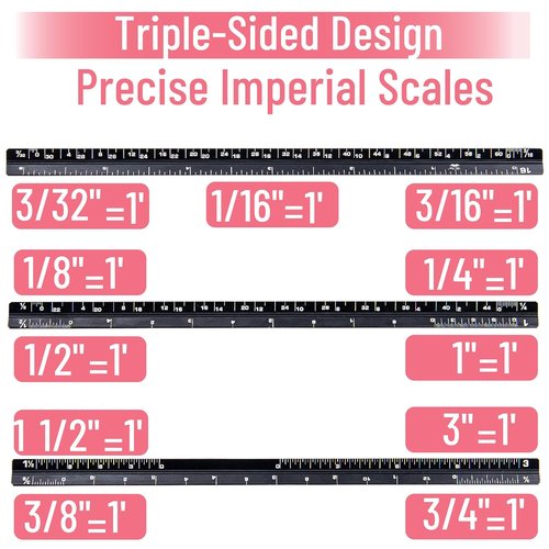 Mr. Pen | Pocket Size Ruler - 6 Inch, 2 Pack Small Architectural Scale for Precision Measurements