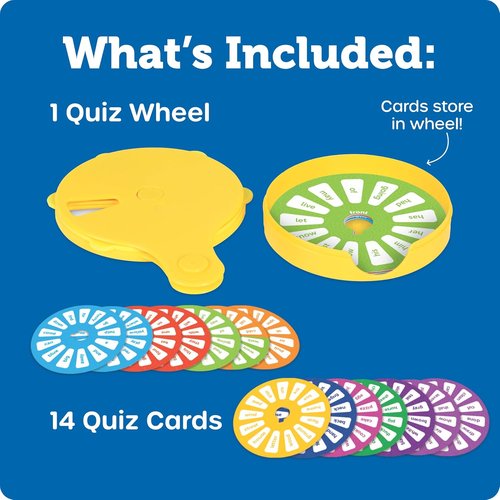 Learning Resources Sight Words Quiz Wheel - Engaging Reading Game for Kids Ages 5+ | 16 Flash Cards