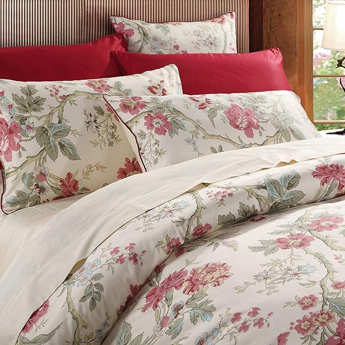 Brandream Luxurious Duvet Cover Queen Size Bedding Set Floral Duvet Quilt Cover Set Printed Chinoiserie Peony Asian Style Home Collections 800TC Egyptian Cotton Bedding Set Pieces