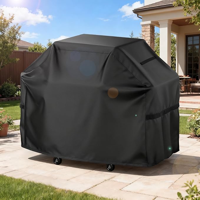 LBTING Grill Cover, 65-inch Heavy Duty 300D Oxford Waterproof Windproof UV Resistant BBQ Gas Grill Cover for Outdoor Barbecue Fit Most Brands Weber, Brinkmann, Char Broil, Holland