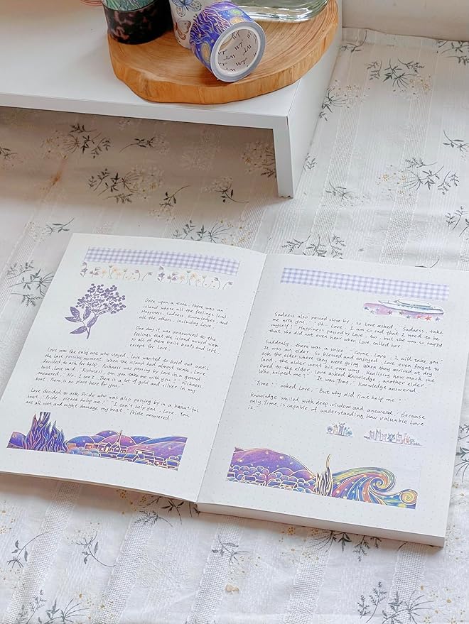 WT Van Gogh Washi Tape Set, Original Design, 3 Rolls, Gold Foil, 30mm Wide Decorative Masking Tape, Bujo Planner Supplies, DIY Art Crafts Paper Tape, Adhesive Wrapping Tape, Journals Gifts