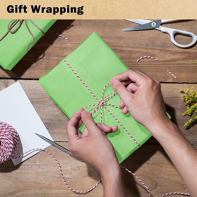 RUSPEPA Light Green Kraft Wrapping Paper Roll, 17.5"x 393"(32.8'), Recyclable Green Gift Wrap Paper for Birthday Gift Wrapping, Table Covering, Art & Craft Supplies, Easter Bouquet Flower, 80GSM