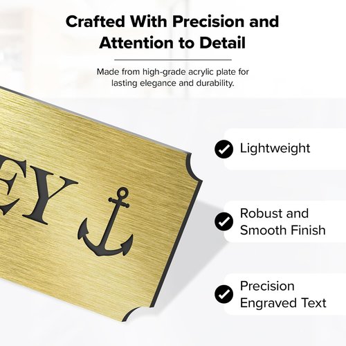 My Sign Center Engraved Name Plate | Personalized 2x6 Inch Plaque - 18 Colors, 72 Icons, 12 Fonts