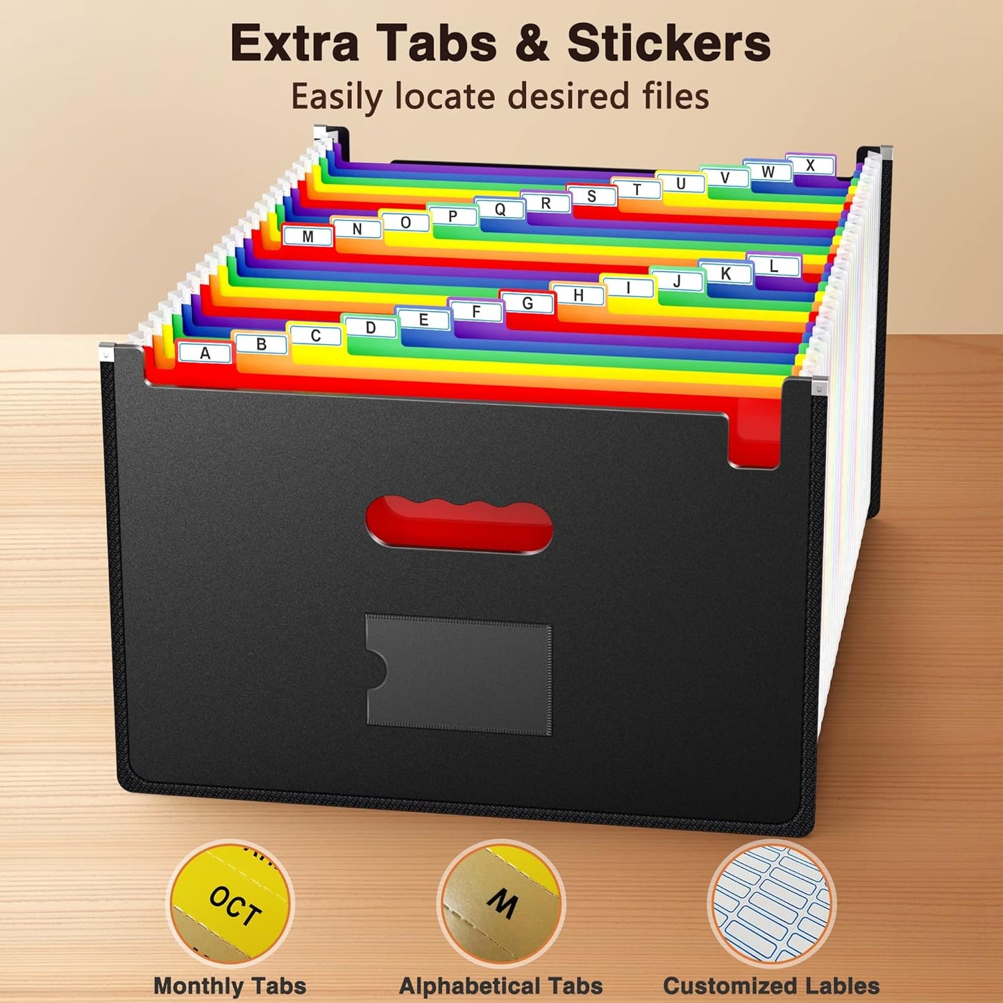 Skiennix Ultra-Large Accordion File Organizer - 24 Pocket Expanding Folder for Legal/Letter/A4 Paper