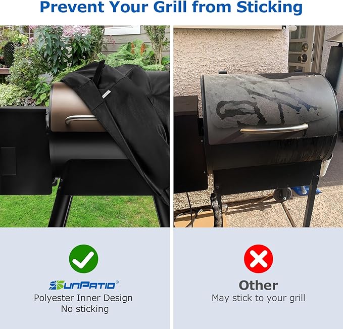 SunPatio Grill Cover for Traeger 22 Series, Heavy Duty Waterproof Wood Pellet Smoker Cover, UV Resistant Full Length BBQ Protector, Compatible with Lil' Tex Grill and More, All Weather Protection