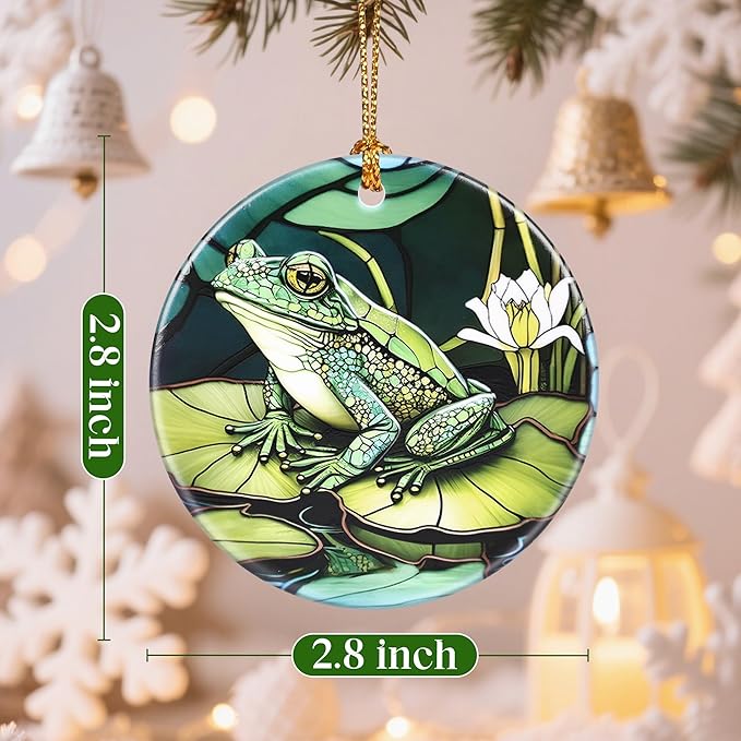 Christmas Ornaments, Frog Ornament, Christmas Tree Ornaments, Xmas Decorations, Holiday Decorations, Gifts for Frog Lovers, Holiday Party Gifts, and Xmas Gift Ideas