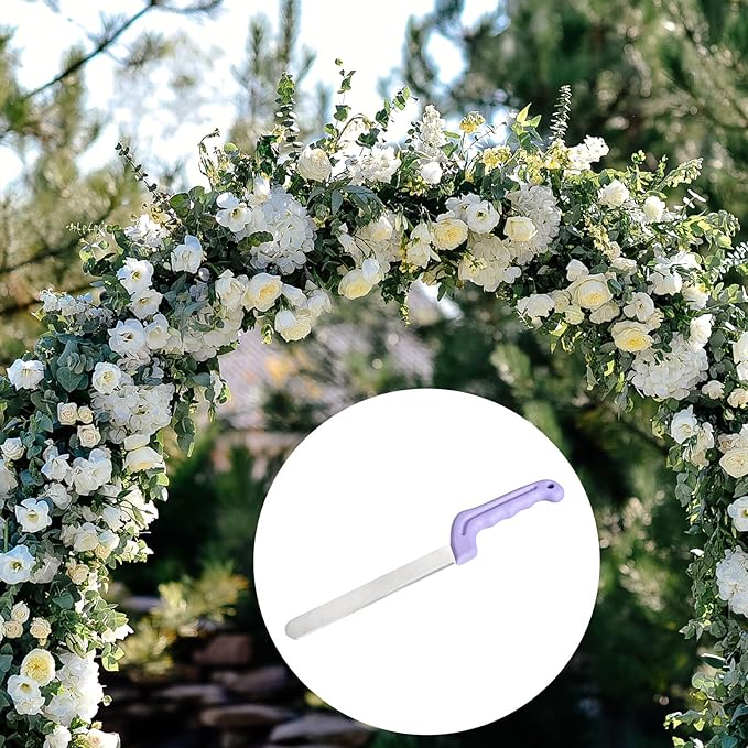 YOKIVE 1 Pcs Floral Foam Cutters, Iron Flowers Mud Bricks Handle Steel Cutters for Cut Flowers Blocks Cakes Fruit Florist (Light Purple, 14.2 Inch)