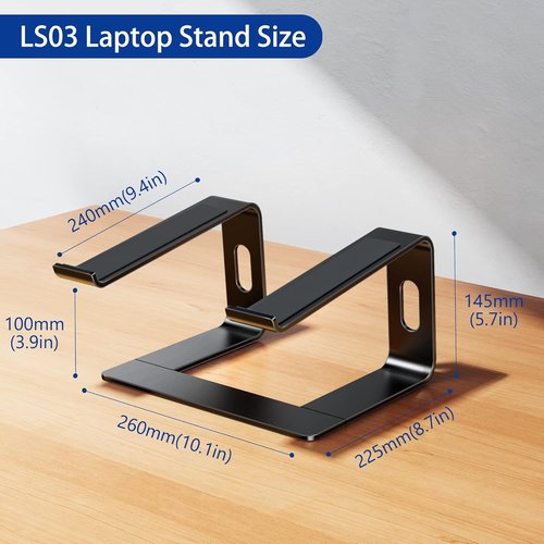 BESIGN LS03 Laptop Stand - Ergonomic Detachable Riser Holder for 10-15.6" Laptops | Black Finish