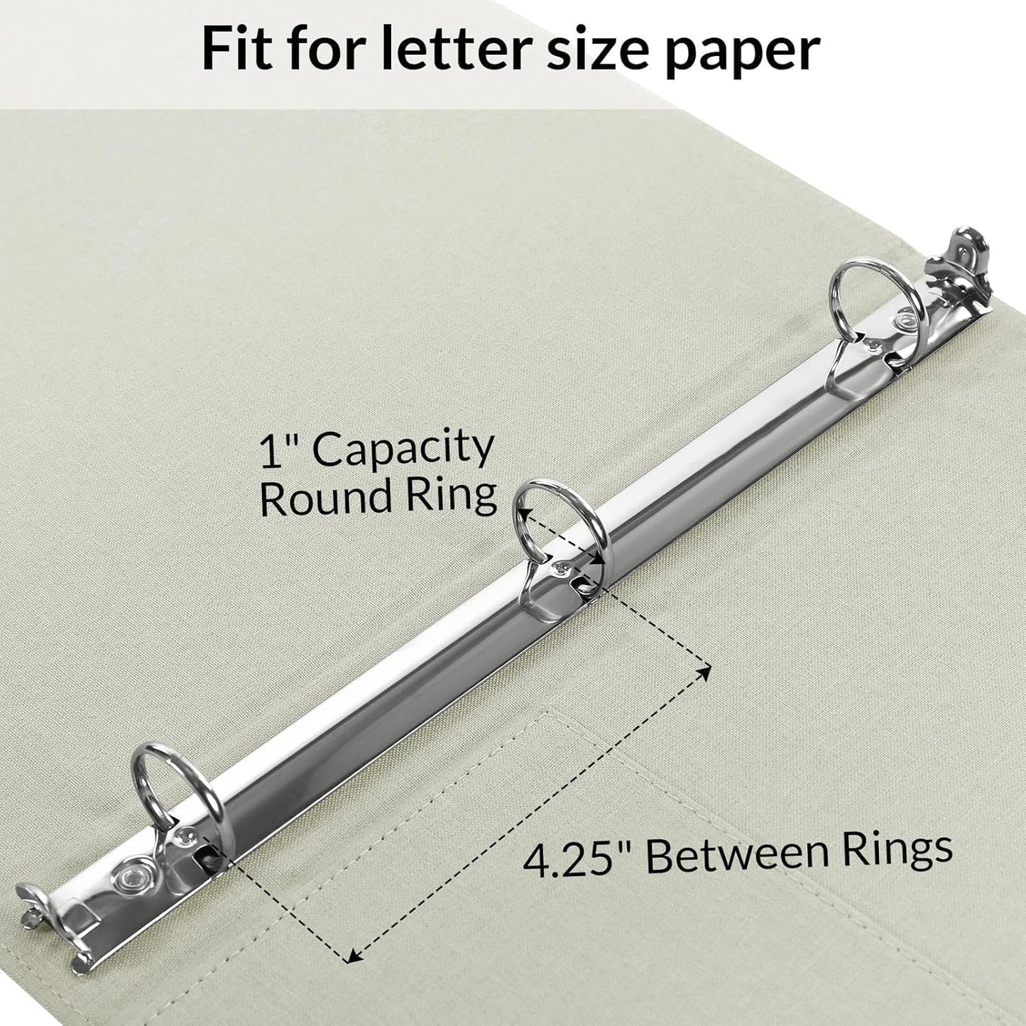 SKYDUE Clipboard Binder - 1 Inch 3 Ring Organizer with Front Clipboard & Dividers | Beige