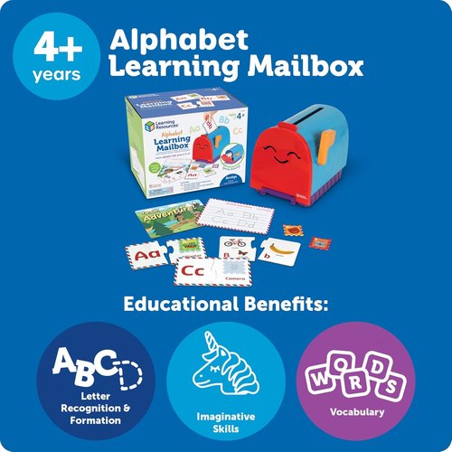 Learning Resources Alphabet Learning Mailbox - Montessori ABC Letter Tracing & Writing Practice Toy for Preschoolers