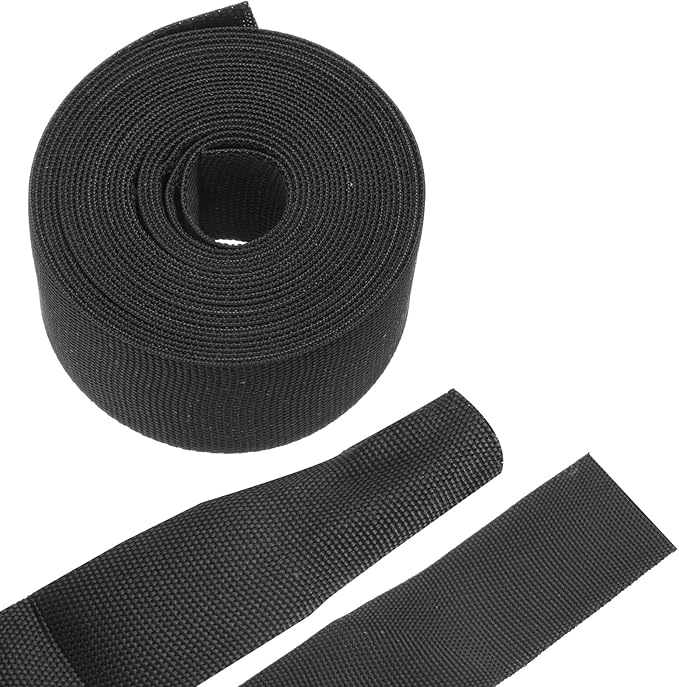 MECCANIXITY Braided Cable Sleeves Heat Shrinkable Fabric Sleeving, 1 1/4" 16ft Black 2:1 Ratio Heat Shrinkable Cord Protector for Harness Cable, Network Cable Protection, Cable Management