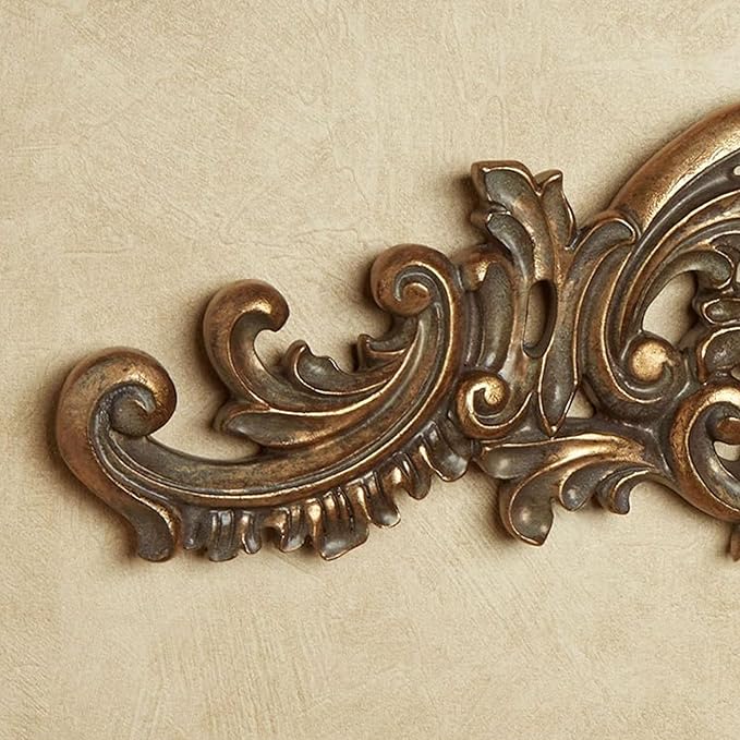 Touch of Class Kingsley Fleur Victorian Style Wall Topper Aged Gold | Vintage Decor for Above Bedroom Door