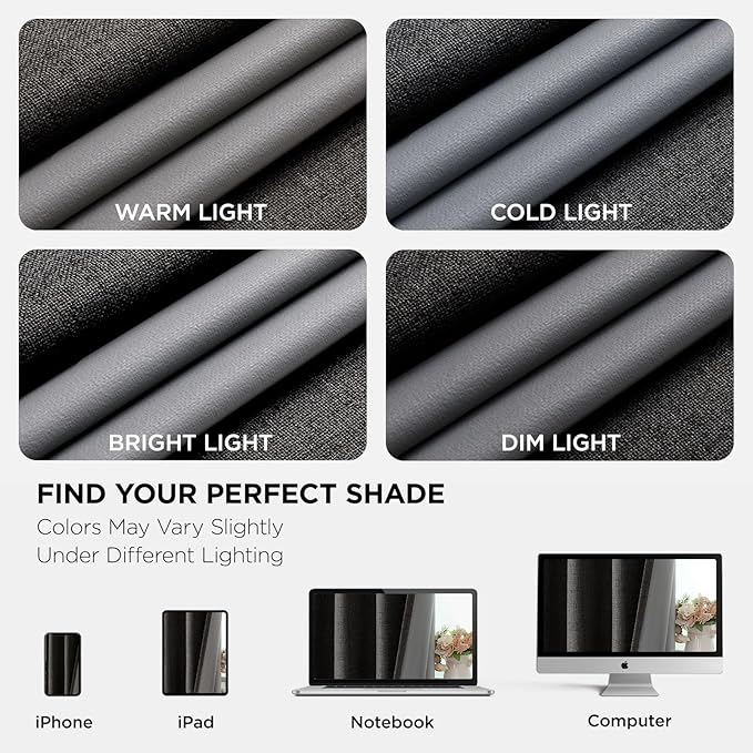 Joydeco Charcoal Grey Blackout Curtains 120 Inches Long, Extra Long Curtains 120 Inch Length 1 Panel for Bedroom, Thermal Insulated Linen Black Out Curtains with Grommets(100x120, Charcoal Grey)
