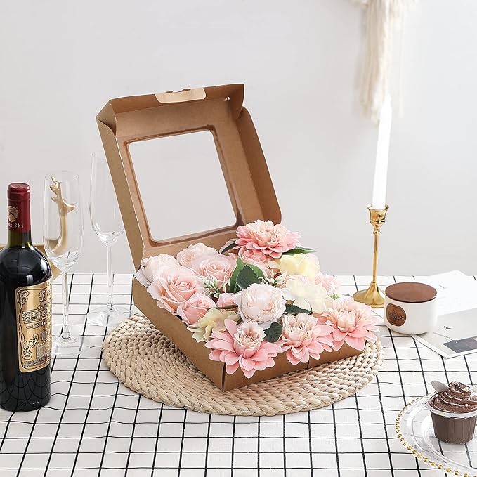 Artificial Flowers Combo, Fake Flowers for DIY Tables Centerpieces Baby Shower Bridal Shower Wedding Bouquet Arrangements Party Candle Holder Cake Decor Flower Home Decorations