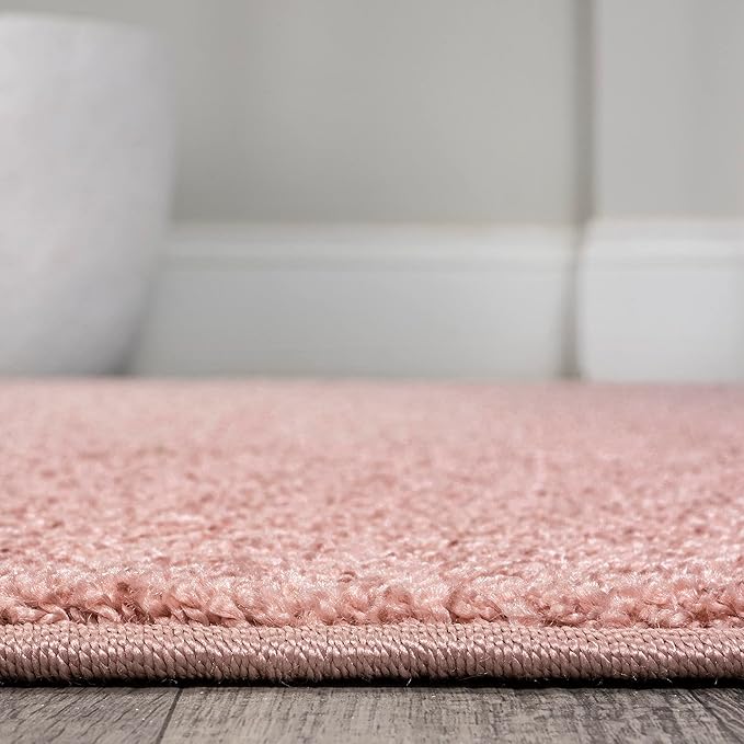 JONATHAN Y Haze Solid Low-Pile Pink Indoor Area Rug 9x12, Coastal,Bohemian,Minimalist,Classic, Easy-Cleaning for Living Room,Bedroom,Kitchen,Pet Friendly,Non-Shedding (SEU100P-9)