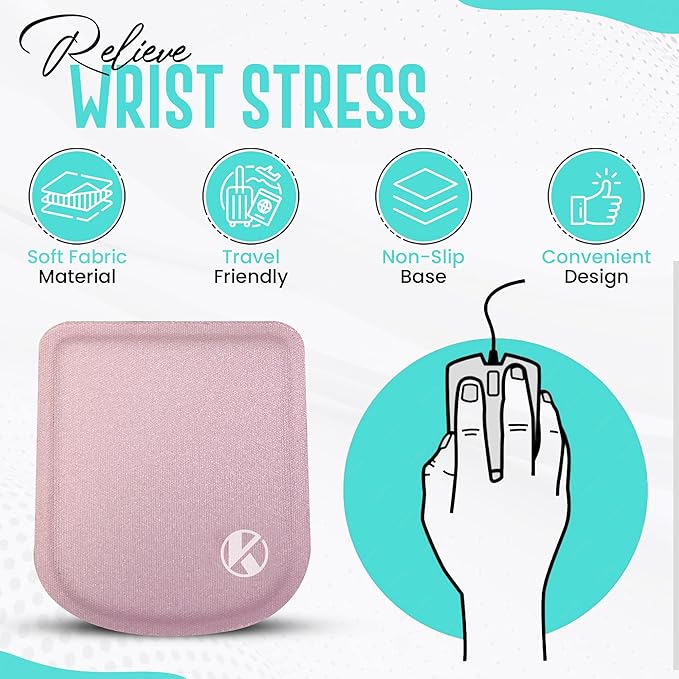KOVEHN Ultra-Thin Laptop Wrist Rest Pads (Pastel Pink)