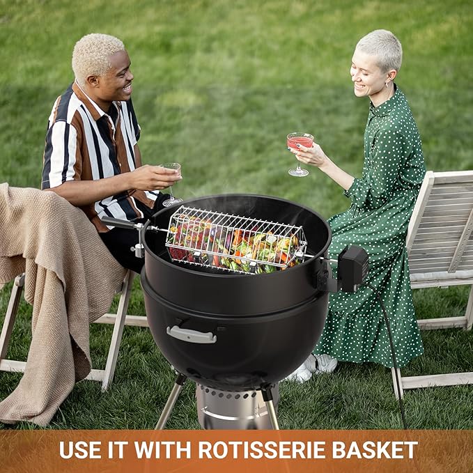 onlyfire Rotisserie Ring Kit for Weber 22-1/2-Inch Charcoal Kettle Grill and Other Similar Models