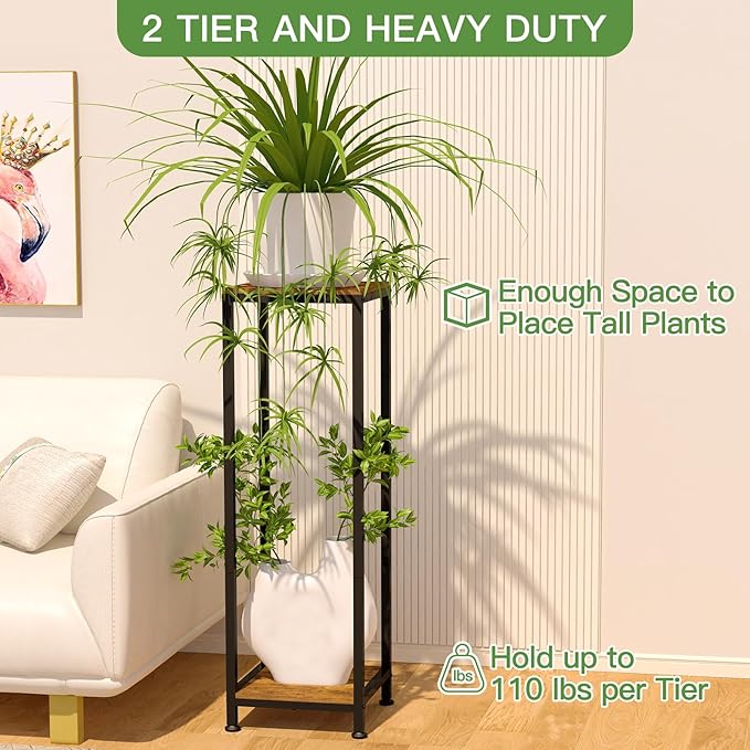 Lilybud--lily Plant Stand Indoor, 41'' Extra Tall Wood Plant Stands Heavy Duty Pedestal Stand for Indoor Outdoor, Modern Corner Flower Stand for Patio, Living Room, Balcony