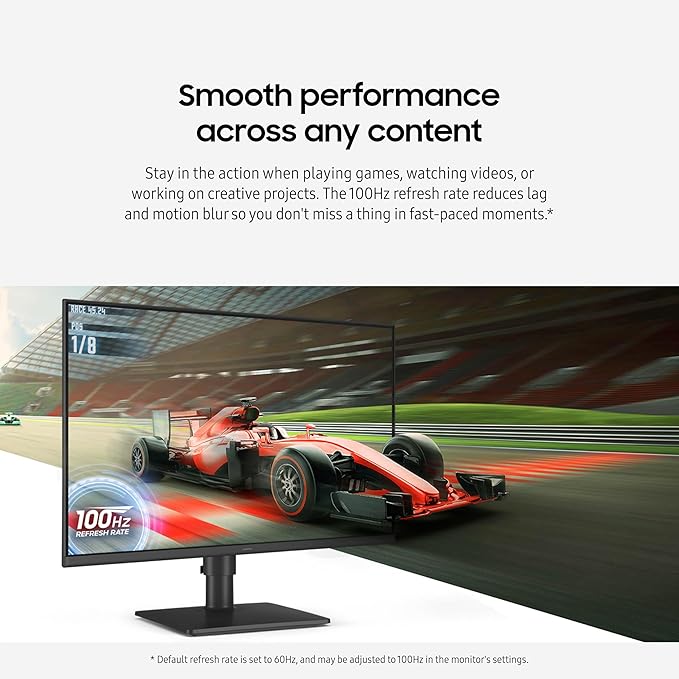 Samsung 27” (S40GD) Borderless Business Monitor with IPS Panel, 100Hz Refresh Rate, Eye Saver Mode, Ergonomic Design, Game Picture Mode, LS27D402GANXGO, 3 Yr Warranty