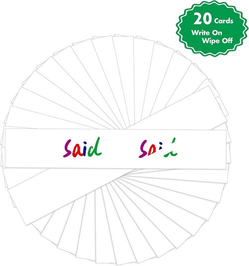 Black Tabletop Pocket Chart - Double-Sided Self-Standing Design with 20 Dry Erase Cards | 13” X 12”