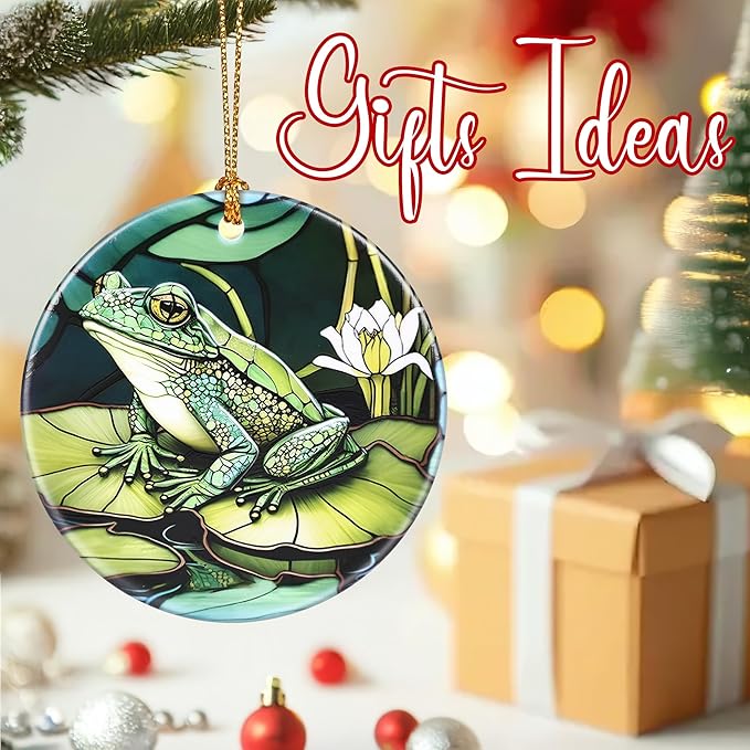Christmas Ornaments, Frog Ornament, Christmas Tree Ornaments, Xmas Decorations, Holiday Decorations, Gifts for Frog Lovers, Holiday Party Gifts, and Xmas Gift Ideas