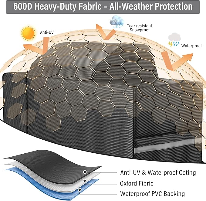 Grill Cover for Traeger Woodridge Pro & Elite, Compatible with BAC776 Full-Length All Weather Grill Cover – Waterproof Traeger Woodridge Pro Cover Accessories