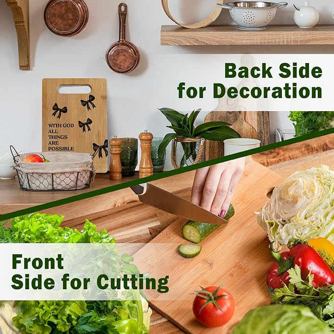 Lacama Christian Gifts for Women Kitchen Cutting Board，Bow Cutting Board Appreciation Gift for Women Christmas Birthday, With God All Things Are Possible Chopping Boards for Her, Mom, Sister, Friends