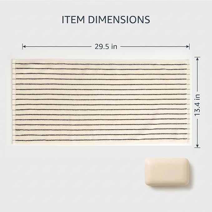 6 Piece Black and White Striped Hand Towels,100% Cotton Bathroom Towels Ultra Soft and Highly Absorbent Hand Towels for Bathroom Kitchen, Showering, Spa, Gym,Hotel (13” x 29”)