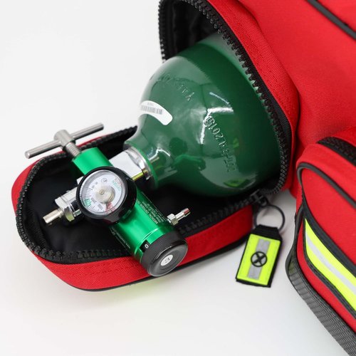 Lightning X X-Tuff Modular Oxygen Trauma Bag - Removable Organizer Pouches for EMS/EMT | Red