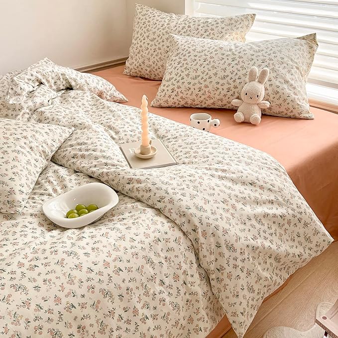 HighBuy Boho Floral Comforter Set Twin XL Bohemian Comfy Comforters for Twin XL Bed,Luxurious Soft Comforter with 2 Pillowcases,All Season,Skin Friendly Cooling Comforter for Women Girl